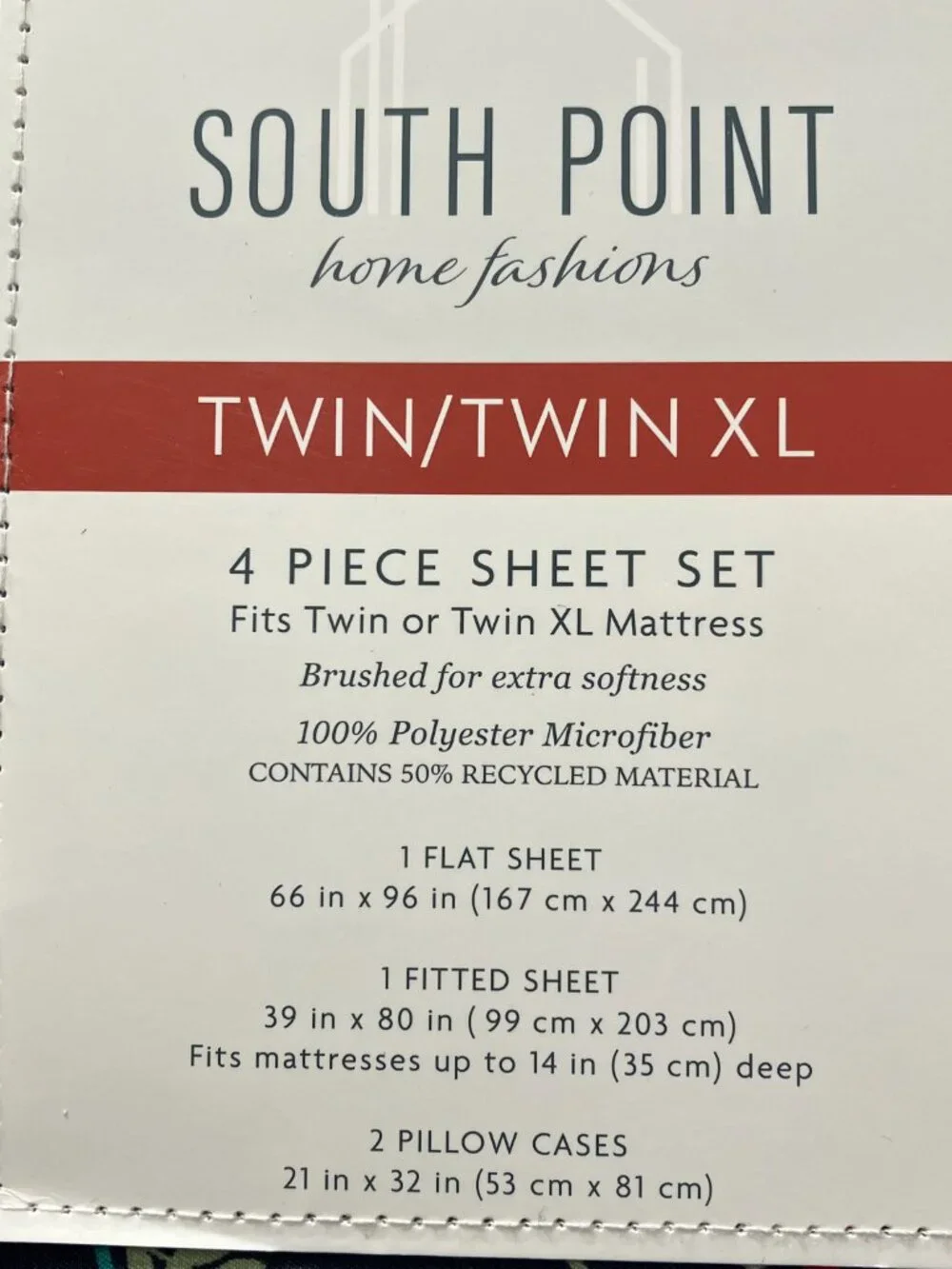 2 *NEW* South Point Home Fashions Microfiber 4-Piece Sheet Set - Twin/Twin XL